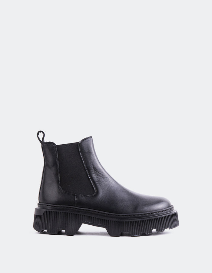 L'INTERVALLE Gavyn Bottines Chelsea pour femmes Noir Cuir