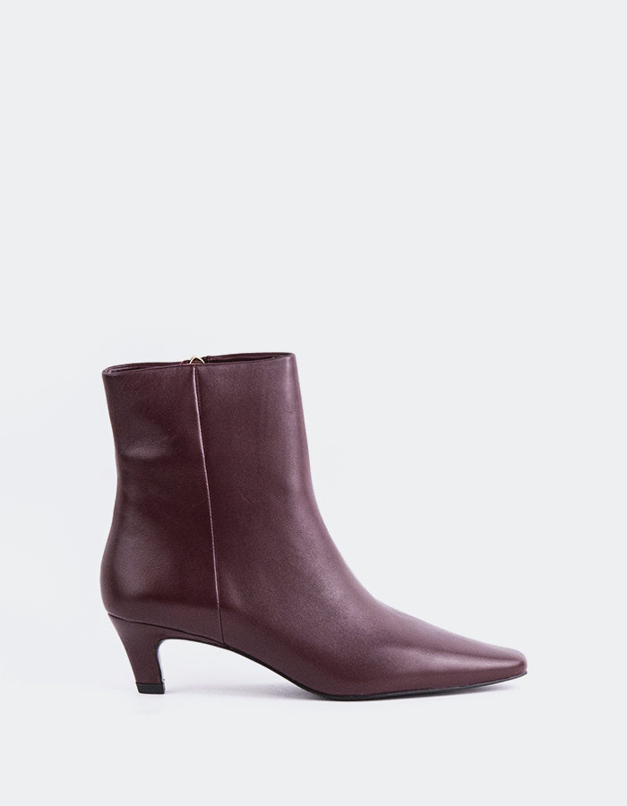 L'INTERVALLE Ginevra Women's Ankle Boots Burgundy Leather