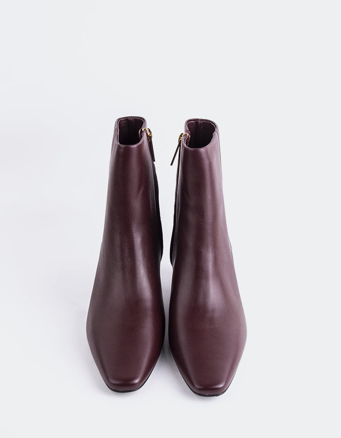 L'INTERVALLE Ginevra Women's Ankle Boots Burgundy Leather