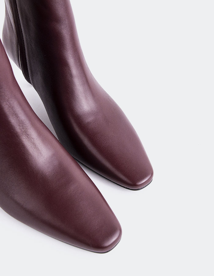 L'INTERVALLE Ginevra Women's Ankle Boots Burgundy Leather