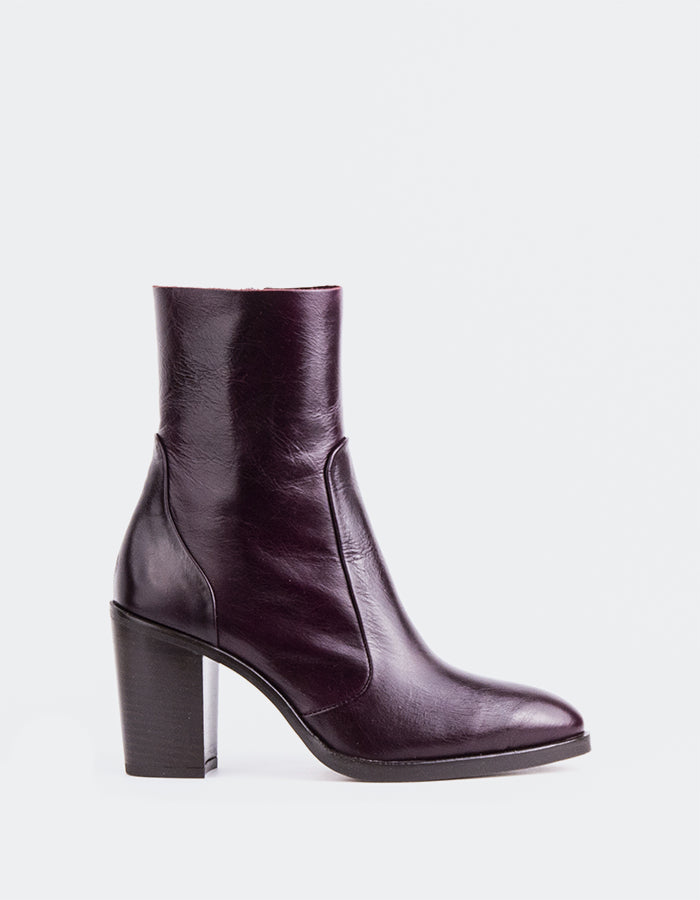 L'INTERVALLE Giove Women's Ankle Boots Burgundy Leather