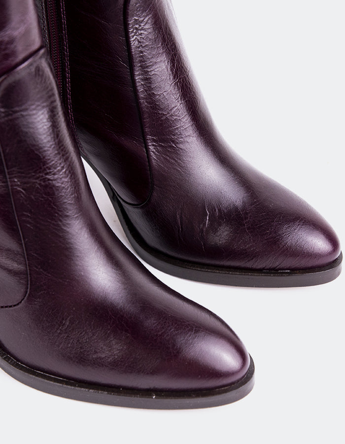 L'INTERVALLE Giove Women's Ankle Boots Burgundy Leather