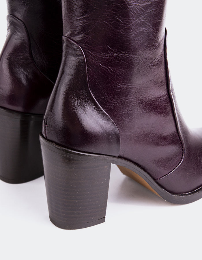 L'INTERVALLE Giove Bottines pour femmes Bordeaux Cuir