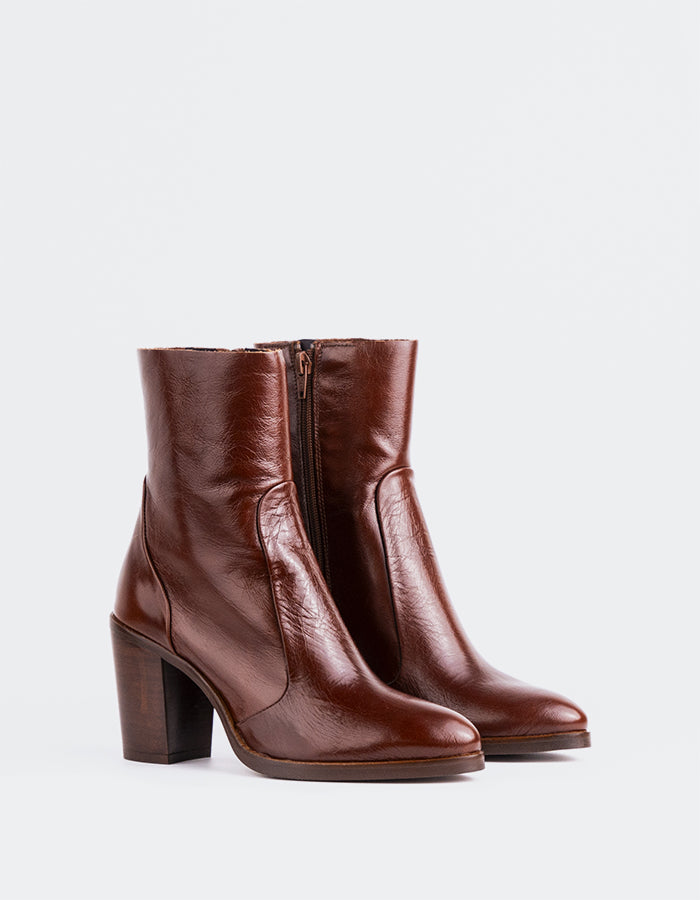 L'INTERVALLE Giove Women's Ankle Boots Chestnut Leather (7106080243792)