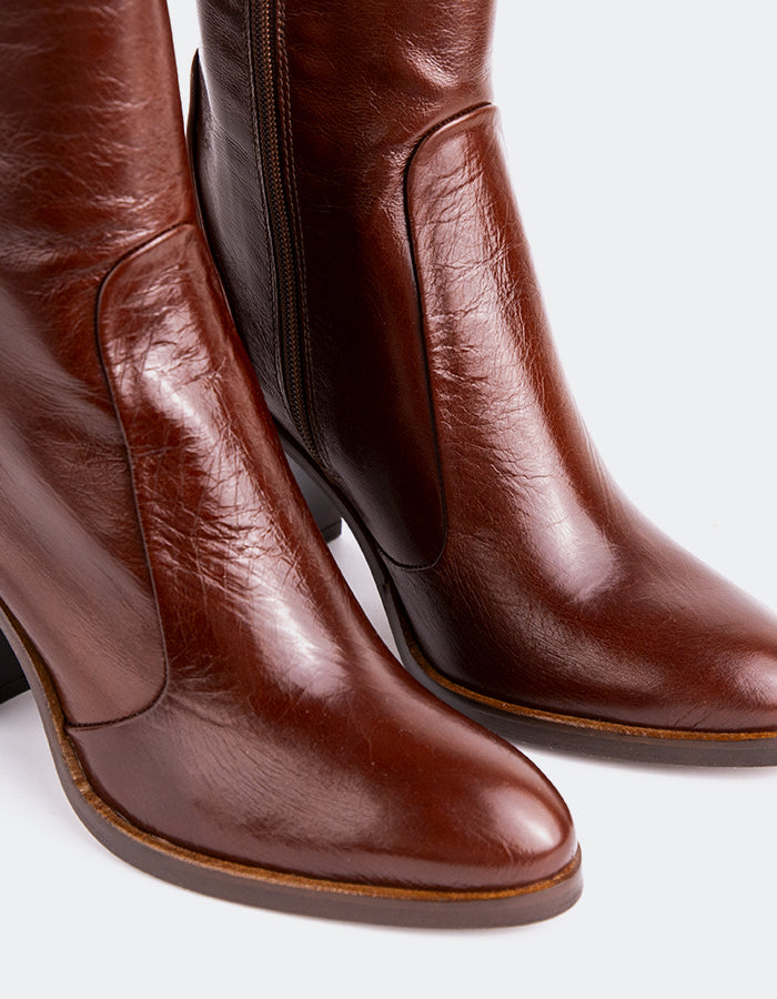 L'INTERVALLE Giove Bottines pour femmes Cuir châtain