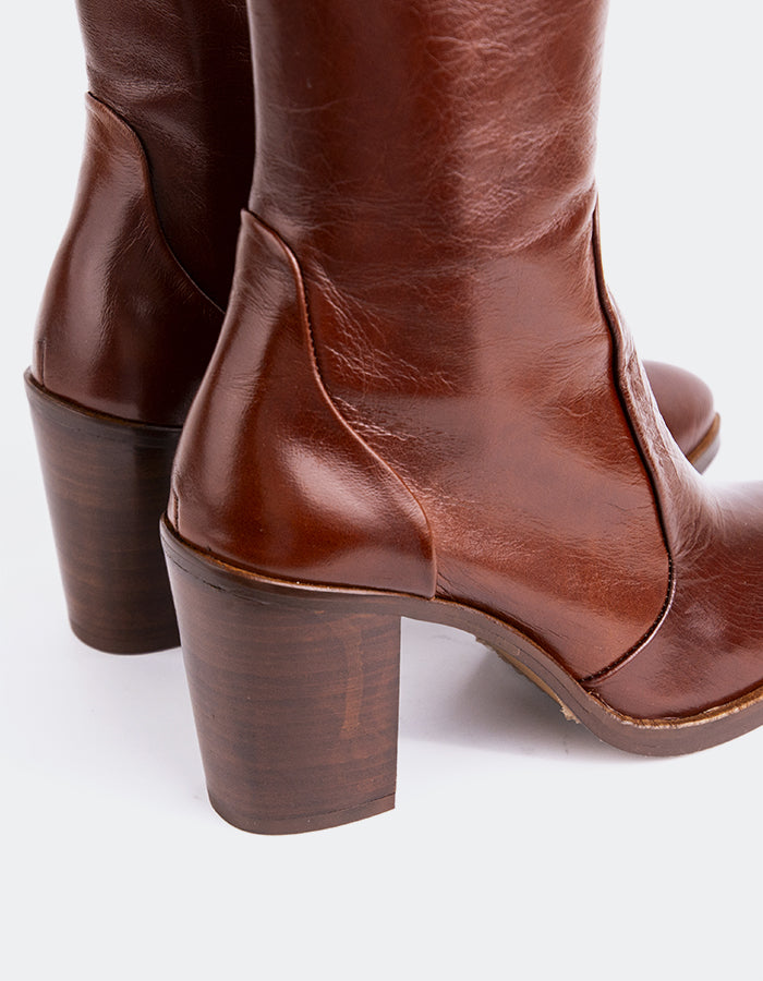 L'INTERVALLE Giove Women's Ankle Boots Chestnut Leather