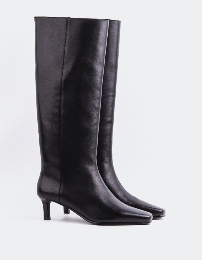 L'INTERVALLE Giulia Women's Tall Boots Black Leather