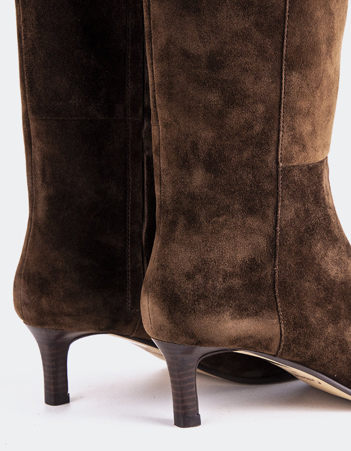 L'INTERVALLE Giulia Bottes hautes pour femmes Brun Suède