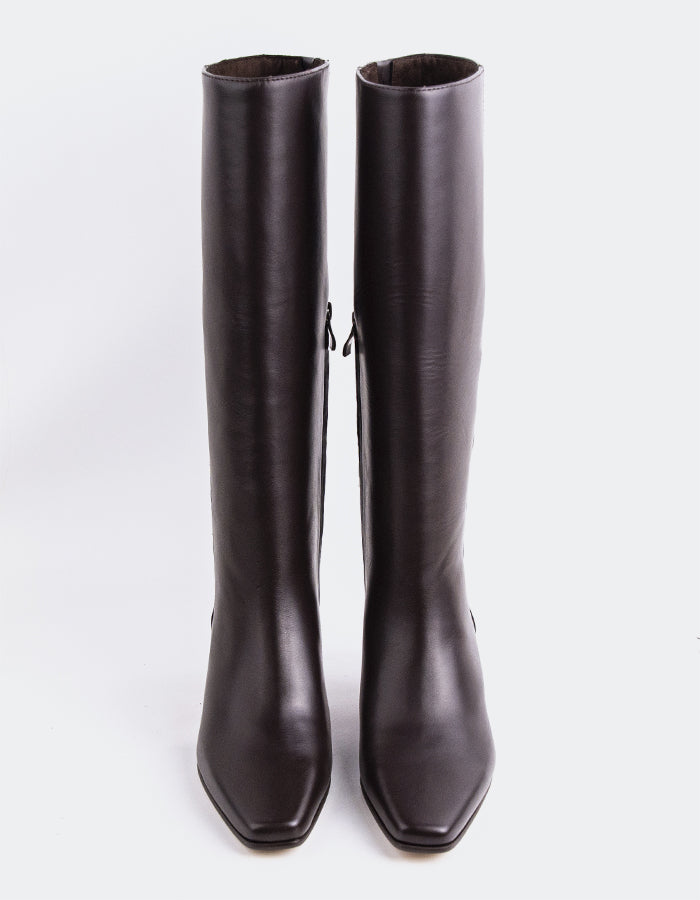 L'INTERVALLE Giulia Bottes hautes pour femmes Brun