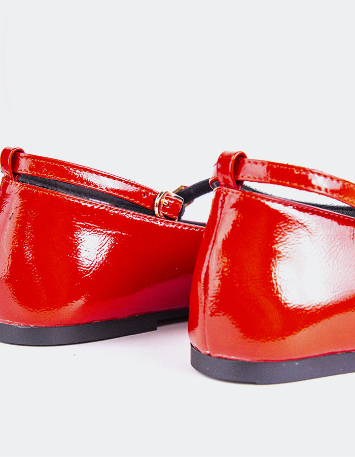 L'INTERVALLE Glimmer Women's Shoe Mary Jane Flats Red Patent