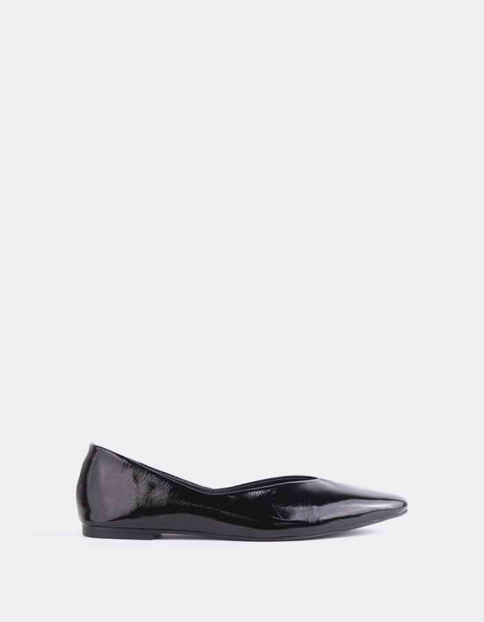 L'INTERVALLE Glissandra Women's Ballet Flats Black Patent Leather