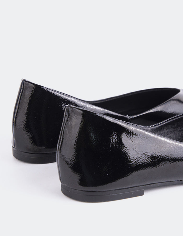 L'INTERVALLE Glissandra Women's Ballet Flats Black Patent Leather