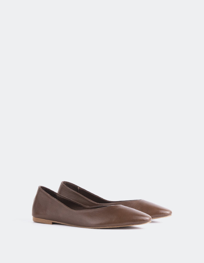 L'INTERVALLE Glissandra Women's Ballet Flats Brown Leather