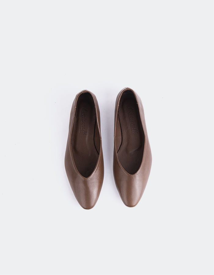 L'INTERVALLE Glissandra Women's Ballet Flats Brown Leather