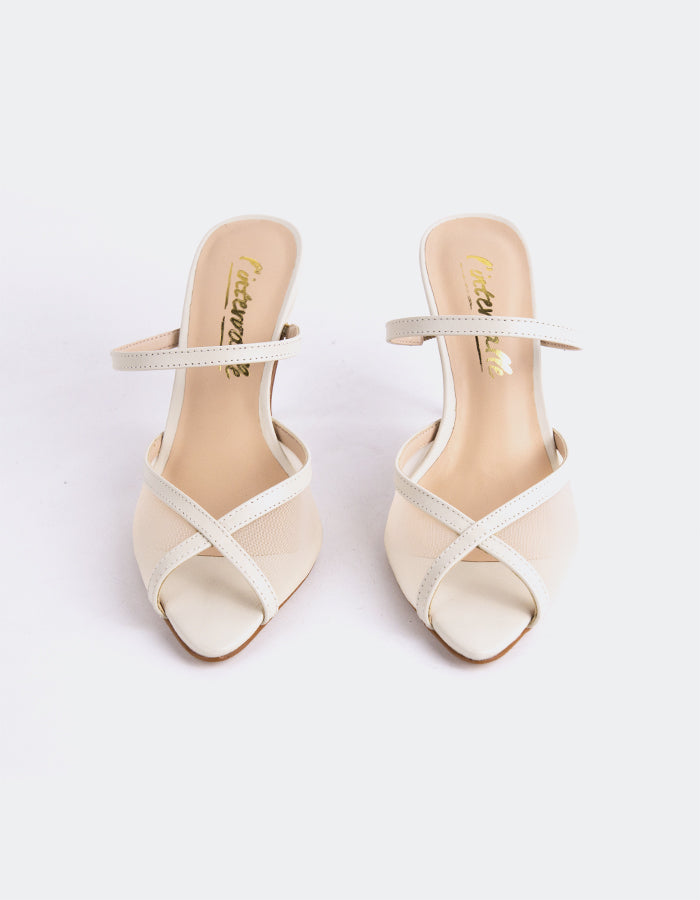 
L'INTERVALLE Gloxinia Women's Strap Mule Sandals Off White Leather