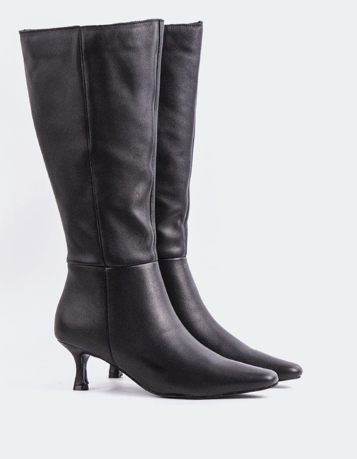 L'INTERVALLE Golfito Women's Tall Boots Black Leather