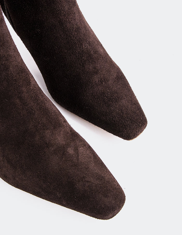 L'INTERVALLE Golfito Bottes hautes pour femmes Chocolat Suède
