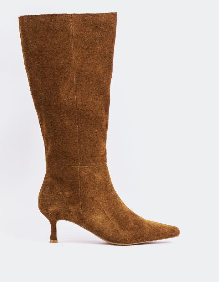 L'INTERVALLE Golfito Bottes hautes pour femmes Ocre Suède