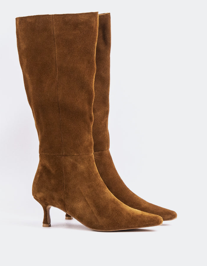 L'INTERVALLE Golfito Bottes hautes pour femmes Ocre Suède