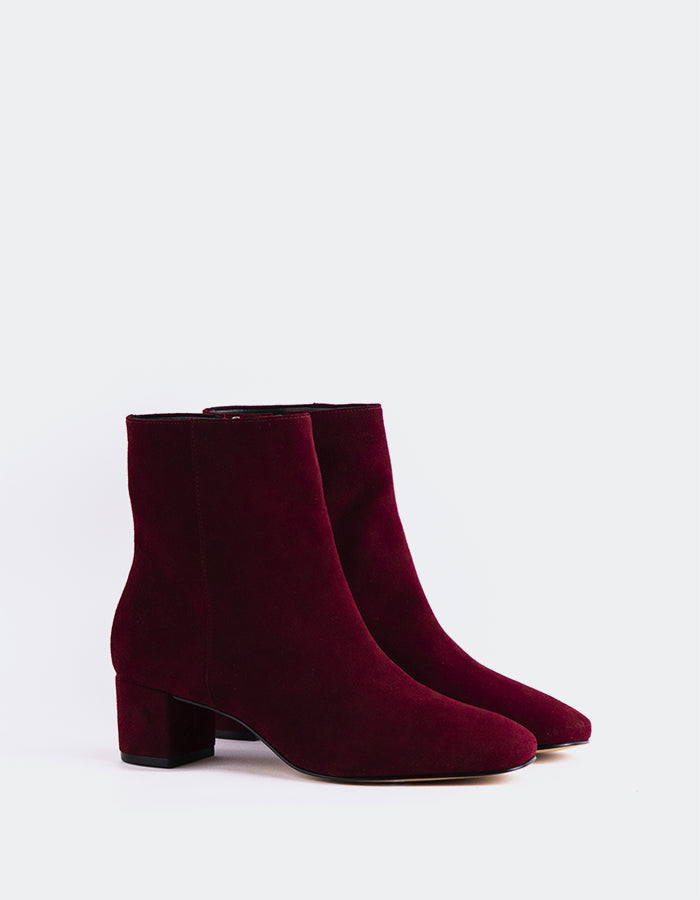 L'INTERVALLE Gracyn Women's Ankle Boots Burgundy Suede