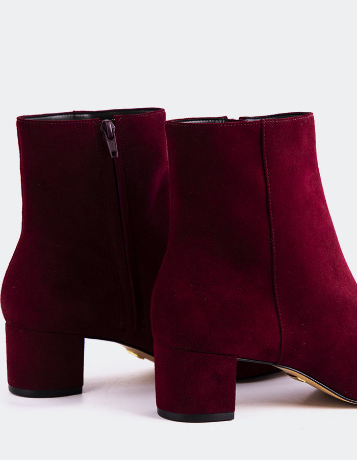 L'INTERVALLE Gracyn Women's Ankle Boots Burgundy Suede