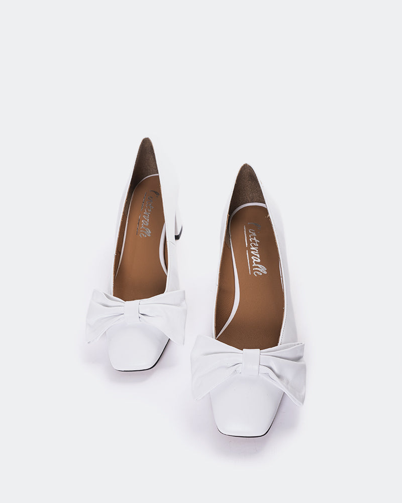 L'INTERVALLE Grasten Women's Shoe Mid Heel Pumps White Leather
