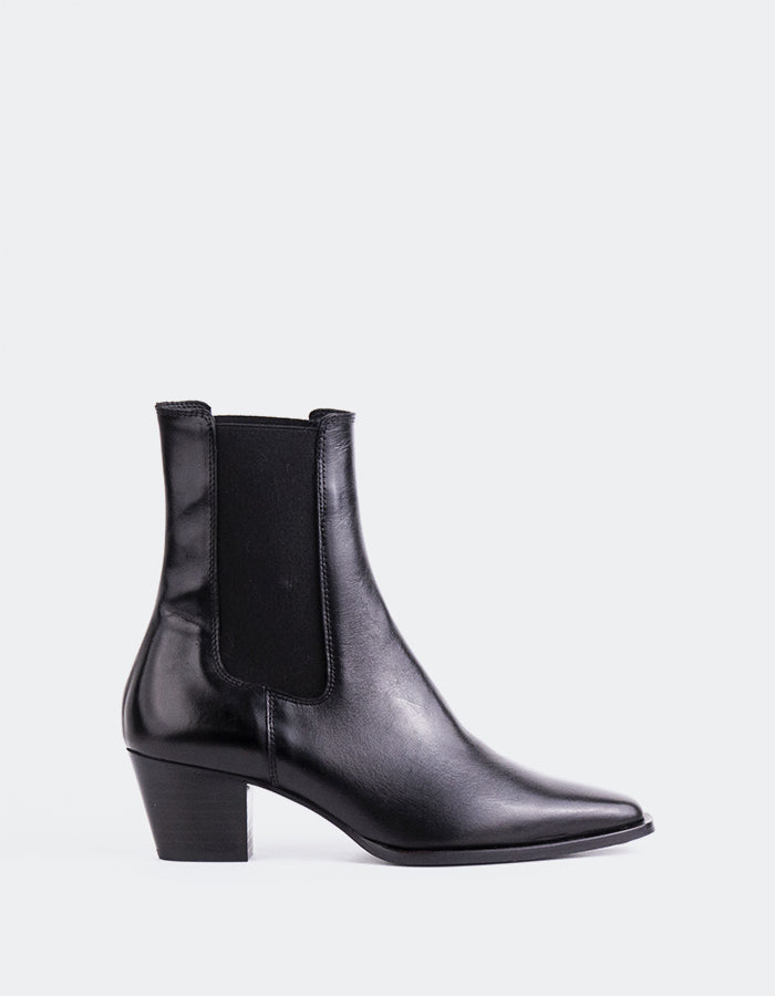 L'INTERVALLE Grazia Bottines Chelsea pour femmes Noir Cuir