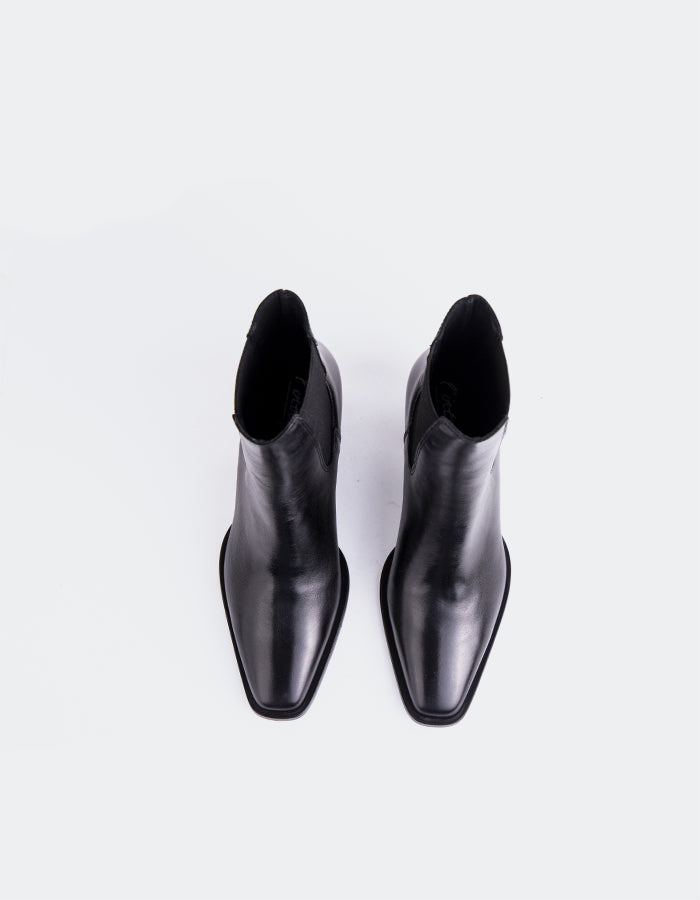 L'INTERVALLE Grazia Bottines Chelsea pour femmes Noir Cuir