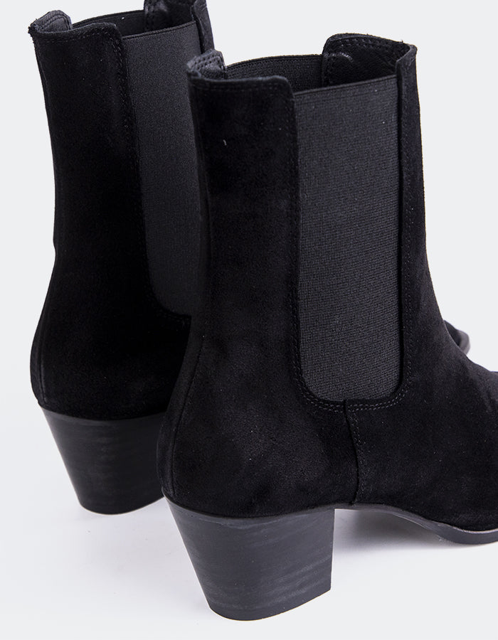 L'INTERVALLE Grazia Bottines Chelsea pour femmes Noir Suède