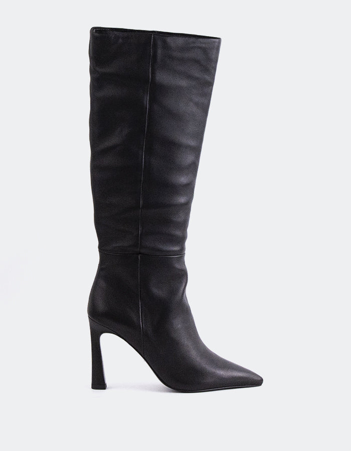 L'INTERVALLE Grimani Women's High-Heel Tall Boots Black Leather