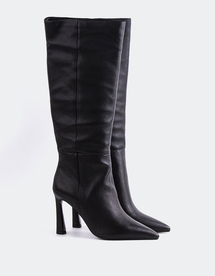 L'INTERVALLE Grimani Women's High-Heel Tall Boots Black Leather