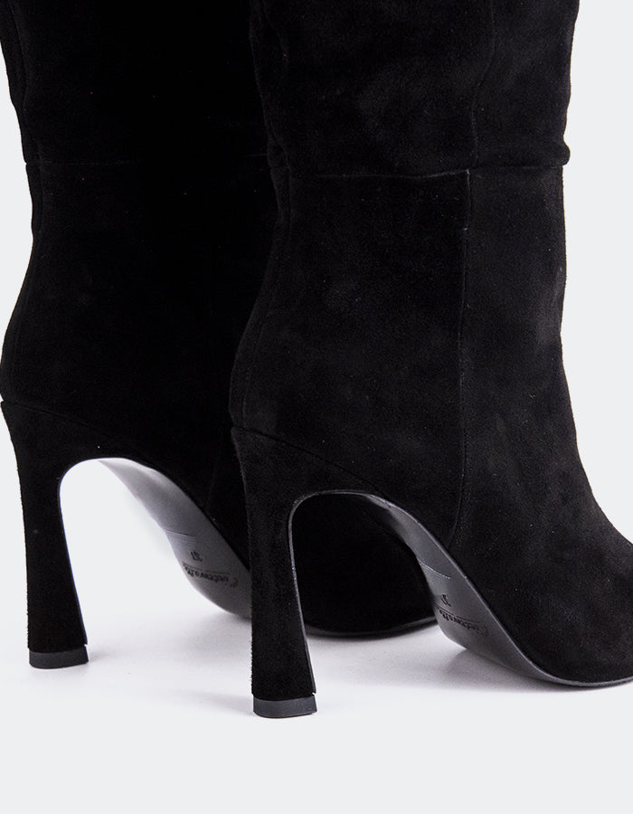 L'INTERVALLE Grimani Women's High-Heel Tall Boots Black Suede