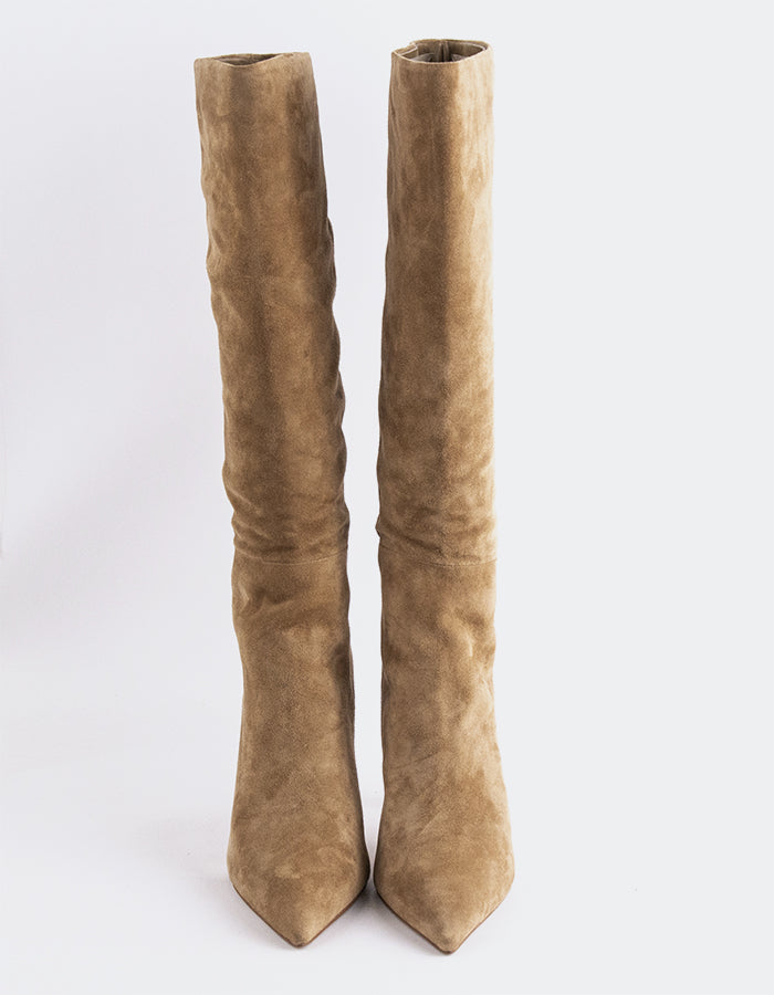 L'INTERVALLE Bottes hautes à talons hauts pour femmes Grimani Amande Suède