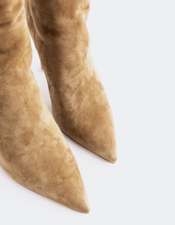 L'INTERVALLE Bottes hautes à talons hauts pour femmes Grimani Amande Suède