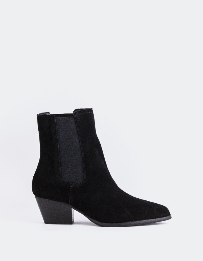 L'INTERVALLE Grimsby Bottines Chelsea pour femme Noir Suède
