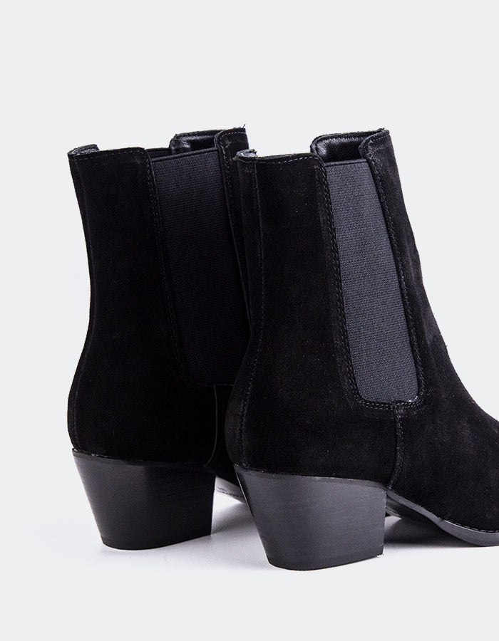 L'INTERVALLE Grimsby Bottines Chelsea pour femme Noir Suède