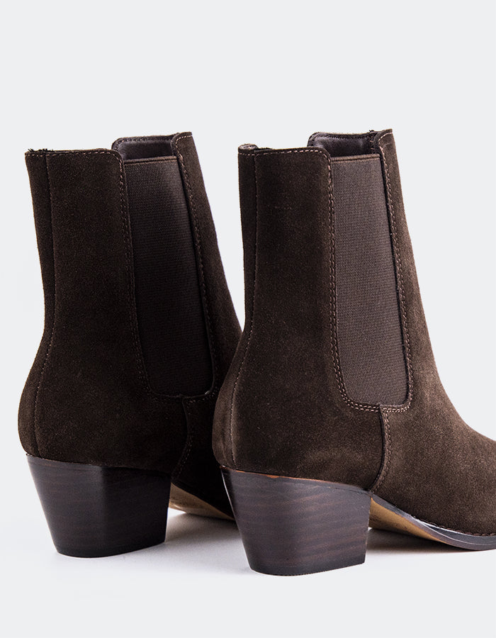 L'INTERVALLE Bottines Chelsea pour femme Grimsby Brun Suède