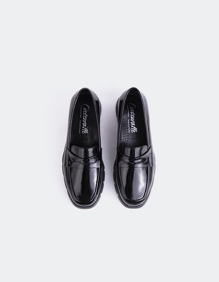 L'INTERVALLE Harmani Women's Penny Loafers Black Patent