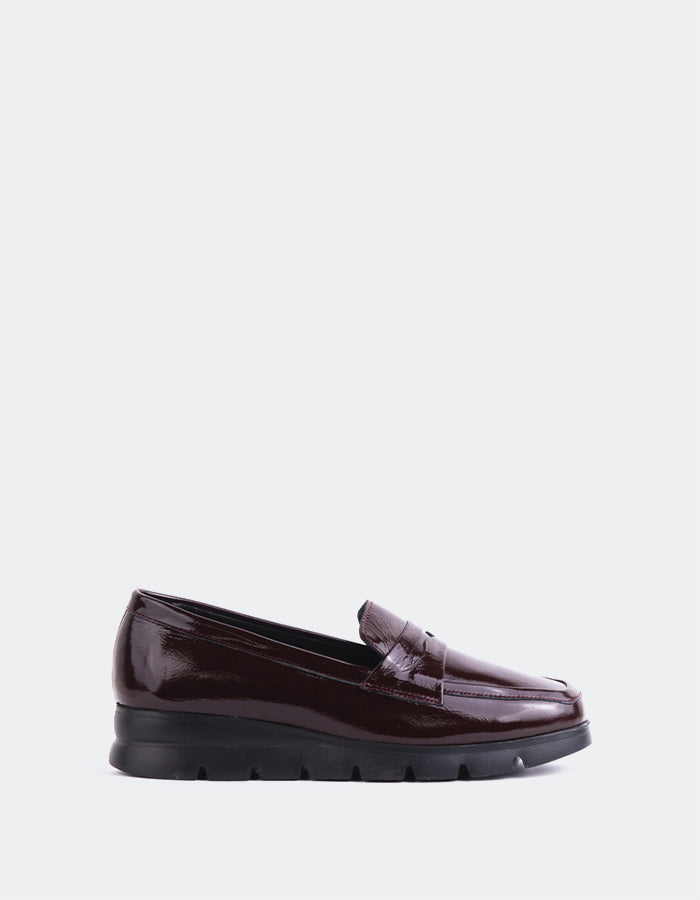 L'INTERVALLE Harmani Women's Penny Loafers Burgundy Patent