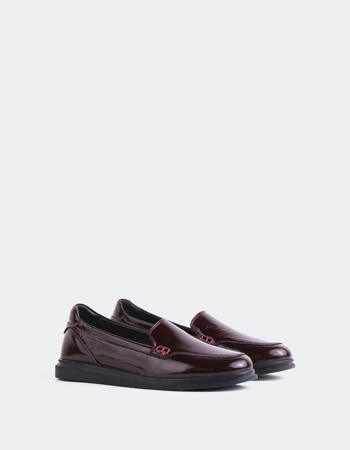 L'INTERVALLE Hatley Slip-On Femme Bordeaux Verni  (7109778931792)