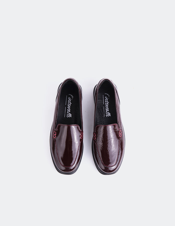 L'INTERVALLE Hatley Women's Slip-On Burgundy Patent