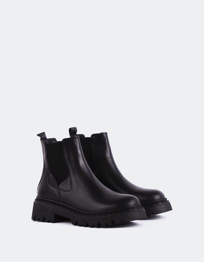 L'INTERVALLE Hayes Bottes Chelsea d'hiver pour femmes en cuir Noir (7147072553040)