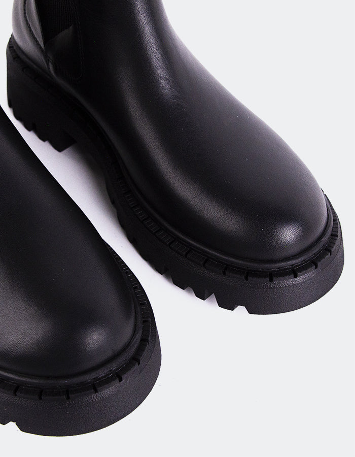 L'INTERVALLE Hayes Bottes Chelsea d'hiver pour femmes en cuir Noir (7147072553040)