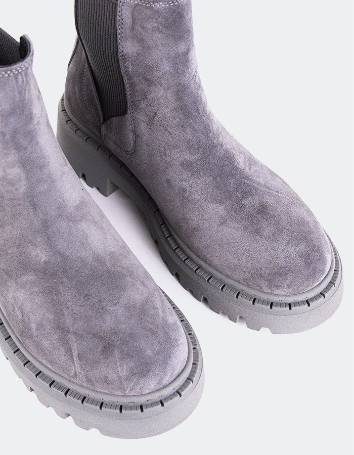 L'INTERVALLE Hayes Bottes Chelsea d'hiver pour femmes Gris Suède (7147072651344)