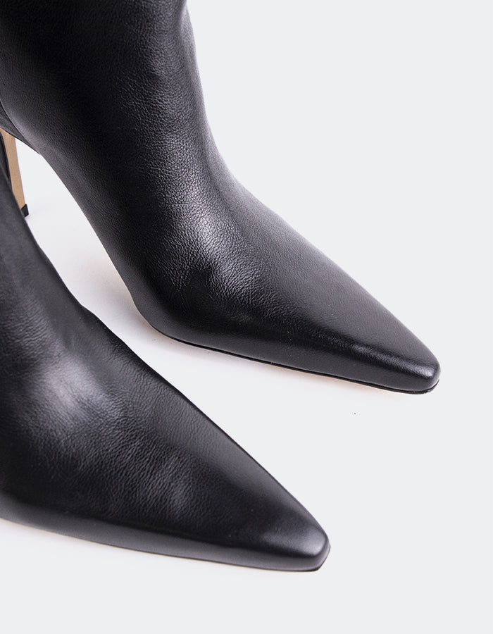 L'INTERVALLE Hazley Bottes à talons hauts pour femmes en cuir Noir