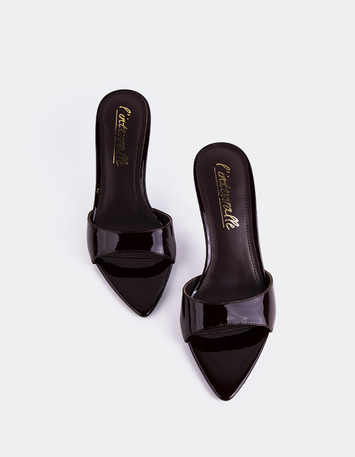 L'INTERVALLE Hedel Femmes Mule Sandales Brun Verni