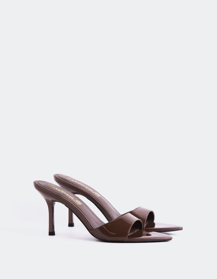 L'INTERVALLE Hedel Femmes Mule Sandales Mocha Verni