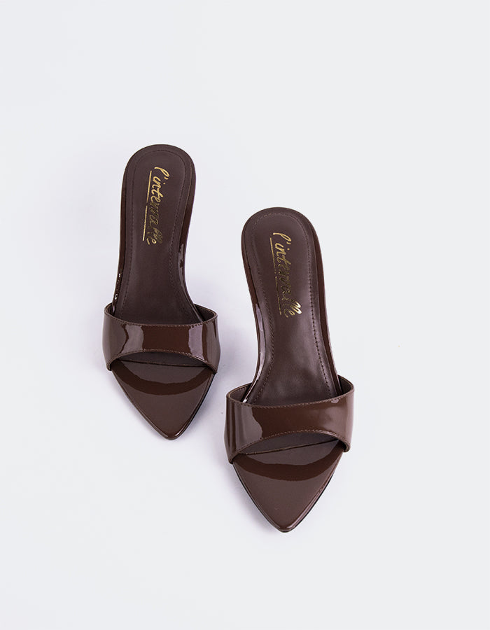 L'INTERVALLE Hedel Femmes Mule Sandales Mocha Verni