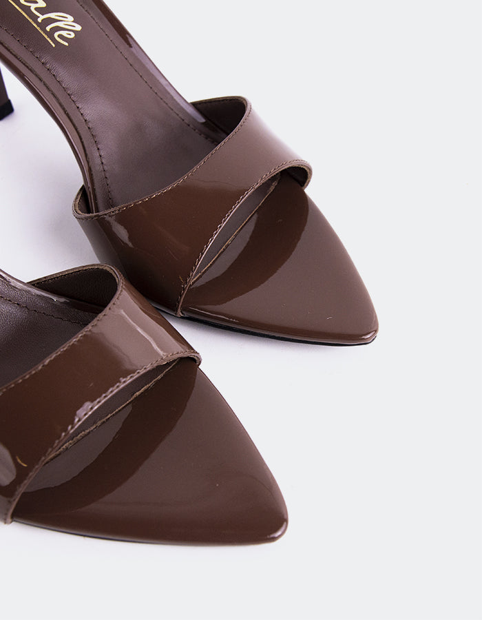 L'INTERVALLE Hedel Femmes Mule Sandales Mocha Verni