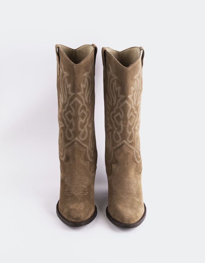 L'INTERVALLE Heimdall Women's Western Tall Boots Taupe Suede